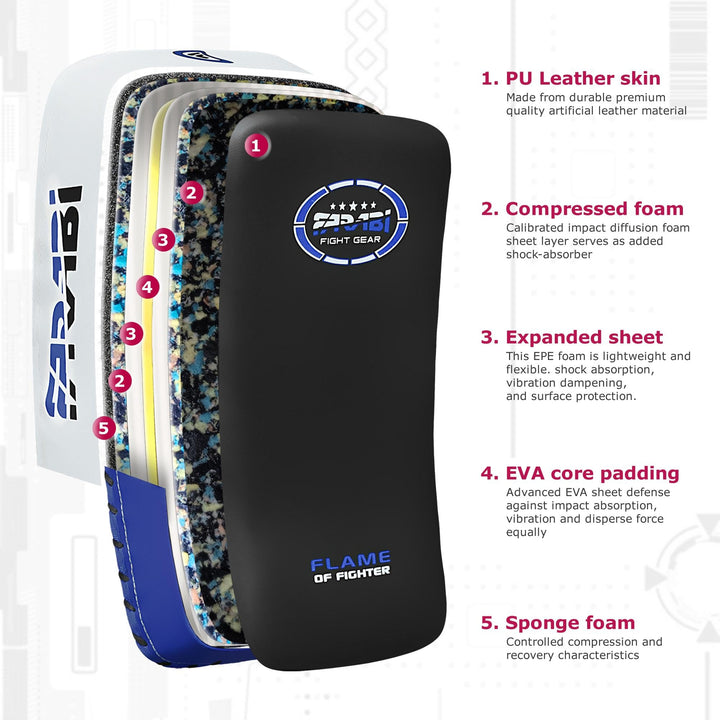 Farabi Sports Thai Pads Curved Muay Thai, MMA, Kickboxing & Boxing Strike Shields for Men & Women (Pair – 2 Pads) Farabi Sports