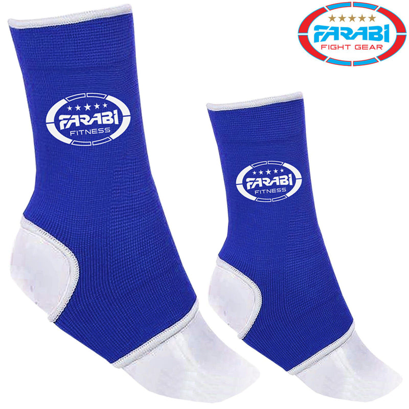 Ankle Support Braces Pullover Pain Injury Relief Muay Thai PAIR Elasticated Kick Farabi Sports