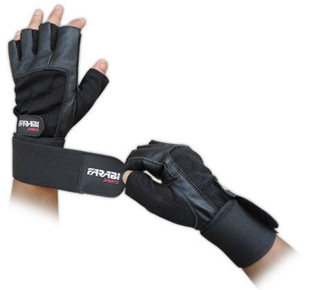 Farabi Leather Gym Gloves Fitness Training Bodybuilding Workout Weightlifting Farabi Sports