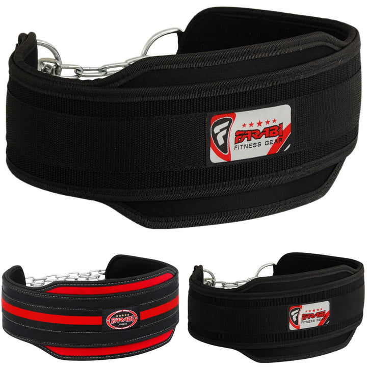 Dip Belt Chain Weight Lifting Training Belt Weight Dipping Gym Fitness Neoprene Farabi Sports