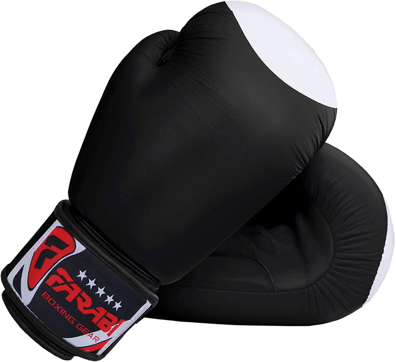 Farabi Genuine Leather Raw Boxing Gloves Training Punching Sparring Gloves Farabi Sports