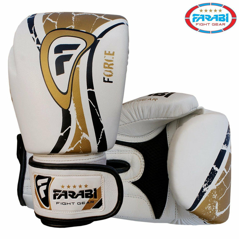 Farabi Force Boxing Gloves Sparring Training Punching Real Leather Gloves Farabi Sports