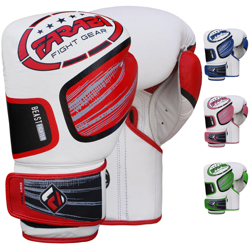 Farabi Professional Leather Boxing Gloves Sparring MMA Training Punching Fight Farabi Sports