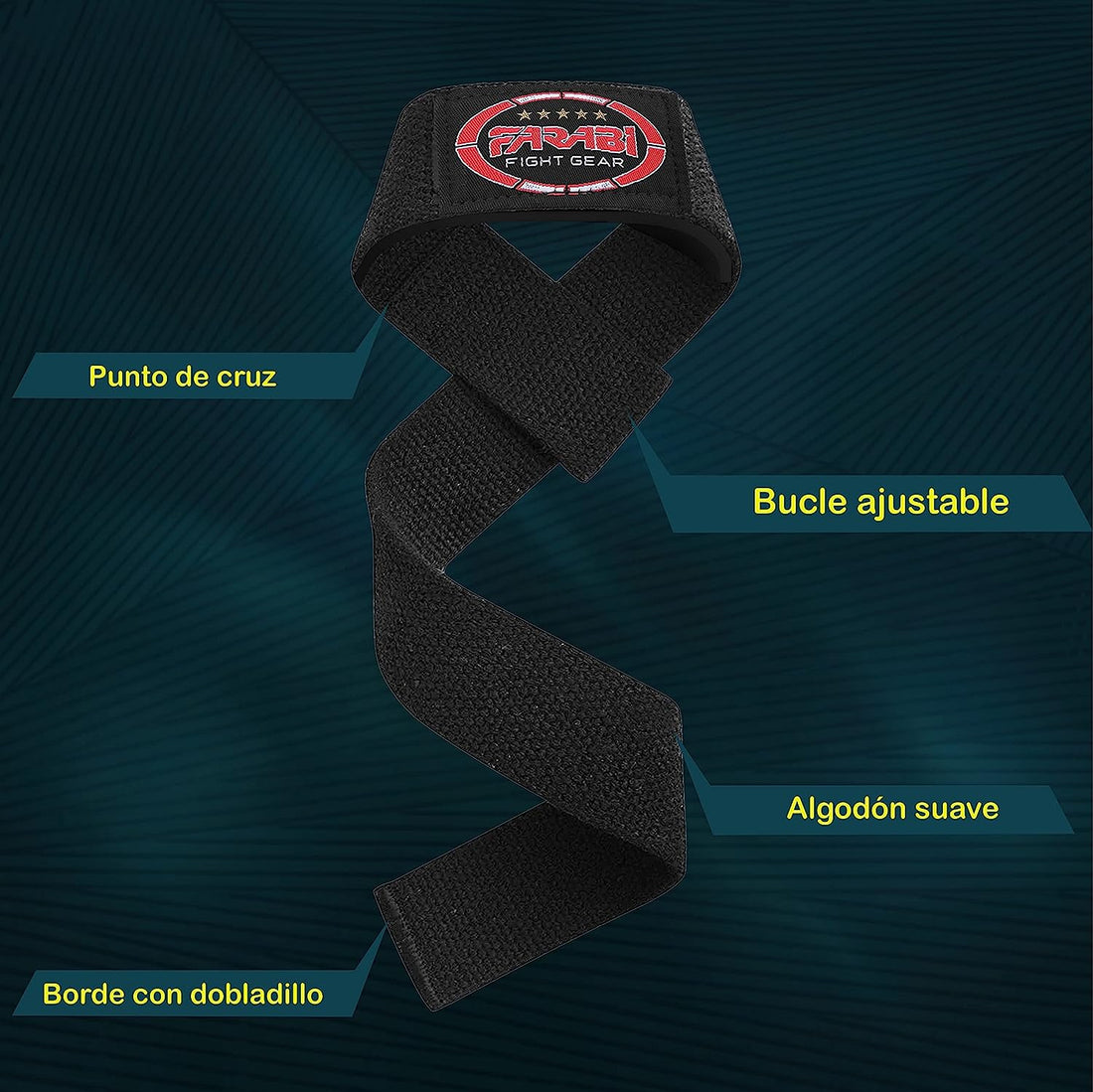 Farabi Sports Weight Lifting Gym Bar Straps No Slip With Modern Gel Flex Grips for Training, Powerlifting, Deadlift, Bodybuilding Farabi Sports