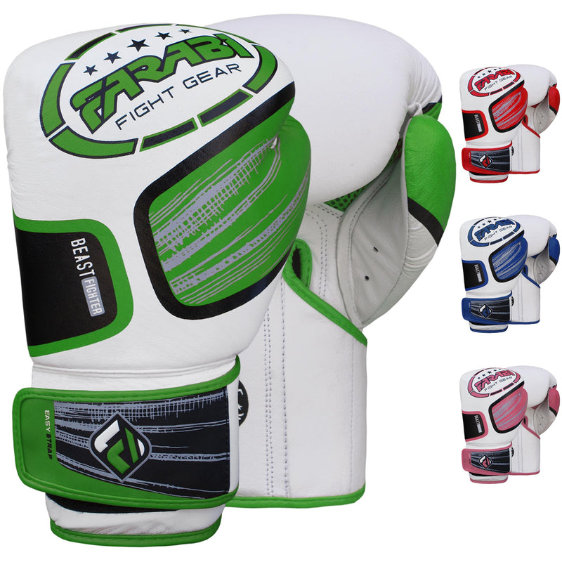 Farabi Professional Leather Boxing Gloves Sparring MMA Training Punching Fight Farabi Sports