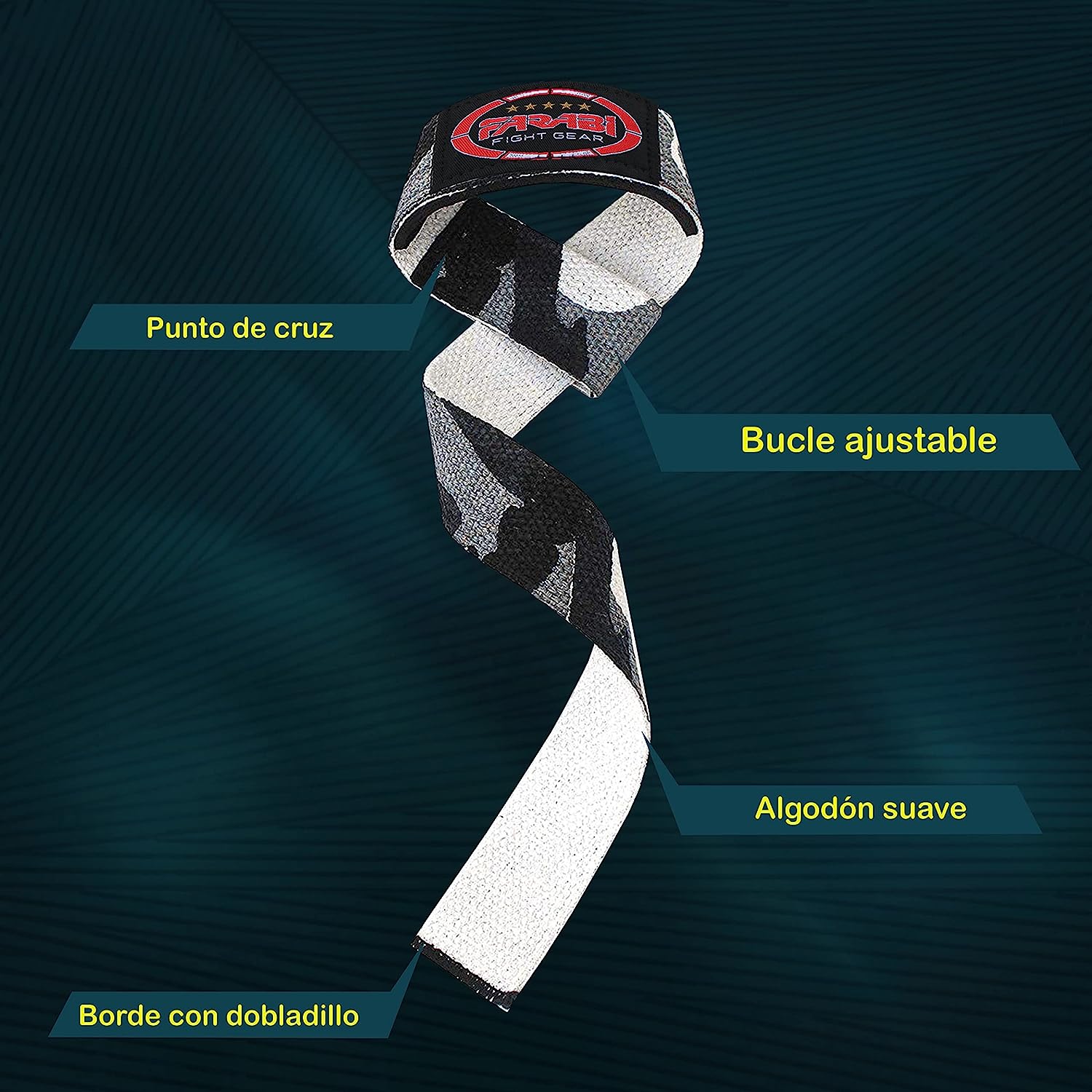 Farabi Sports Weight Lifting Gym Bar Straps No Slip With Modern Gel Flex Grips for Training, Powerlifting, Deadlift, Bodybuilding Farabi Sports