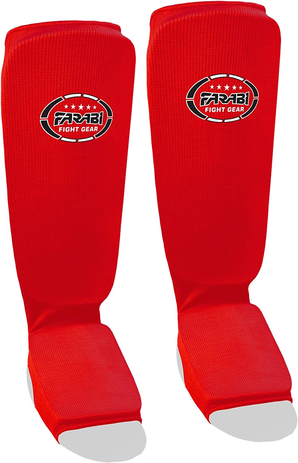 Farabi Shin Instep,Shin Guard Kickboxing Training Elasticated Pads Farabi Sports