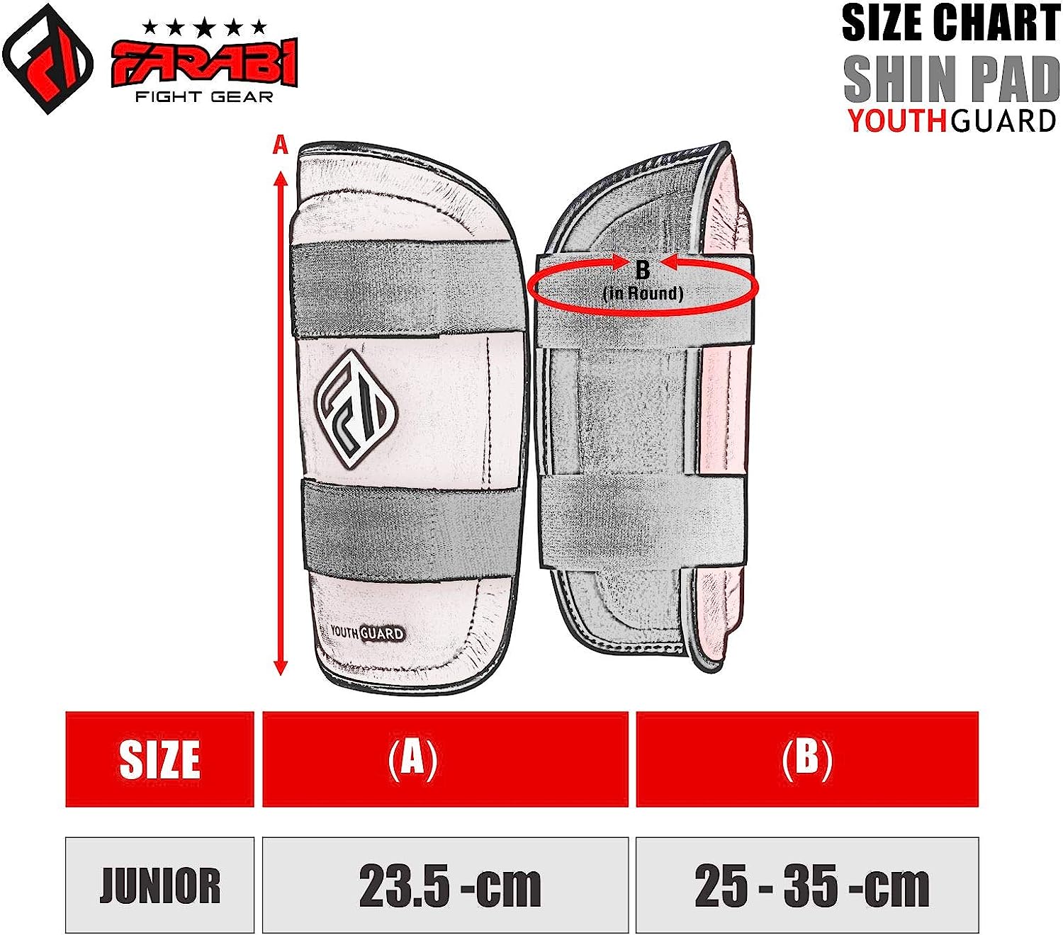 Farabi Kids JUNIOR Shin Guard Kickboxing MMA Contact Sports Shin protector Farabi Sports