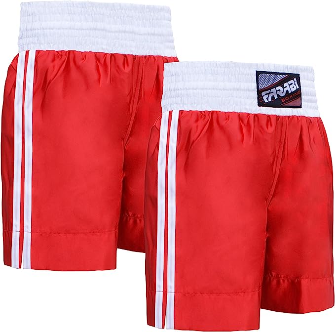 Farabi Boxing Shorts Trunks Kick Boxing MMA Training Gym Men Red Blue Black Whit Farabi Sports