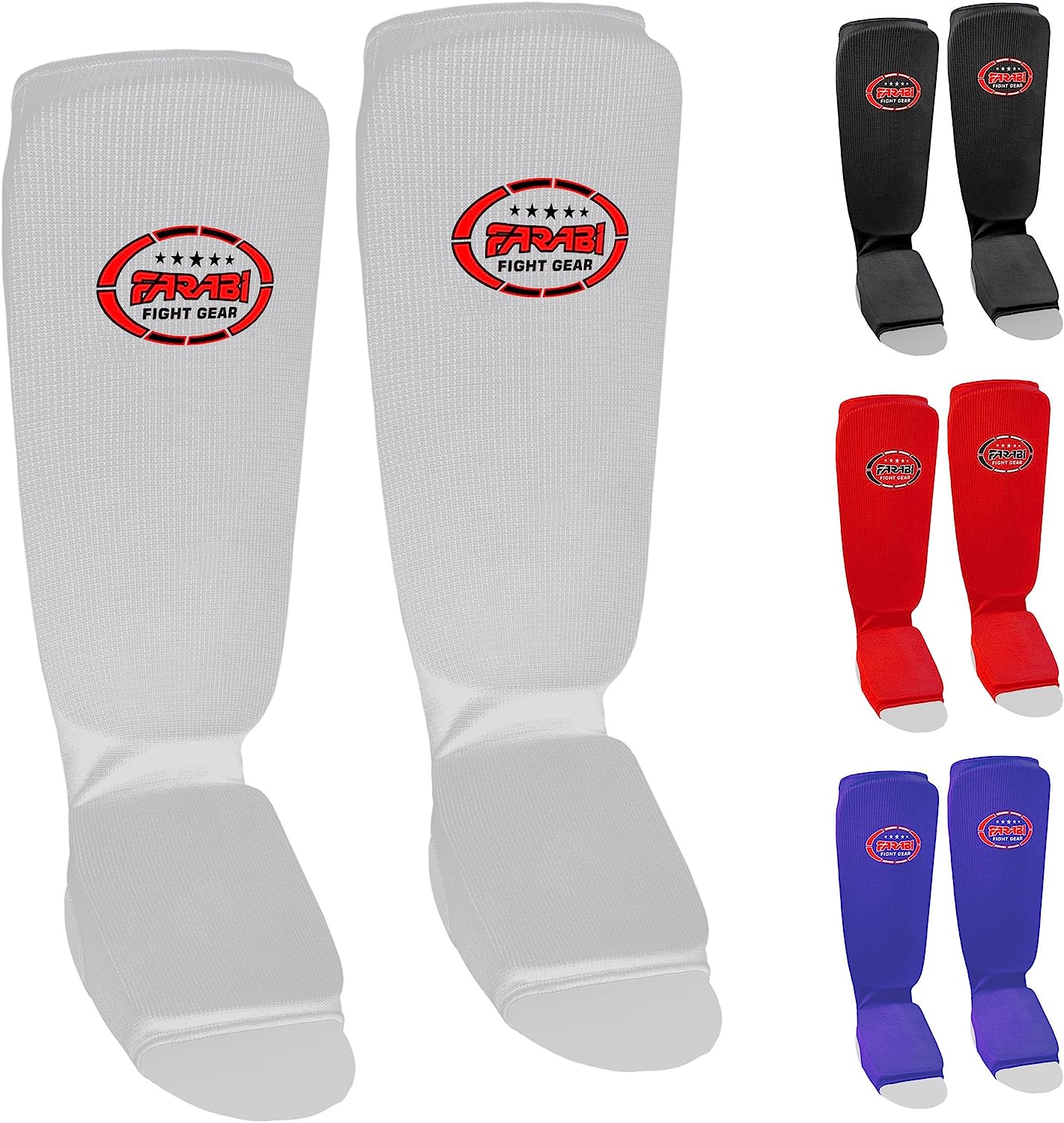 Farabi Shin Instep,Shin Guard Kickboxing Training Elasticated Pads Farabi Sports