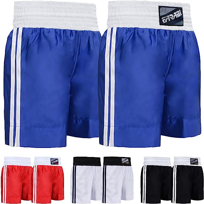 Farabi Boxing Shorts Trunks Kick Boxing MMA Training Gym Men Red Blue Black Whit Farabi Sports