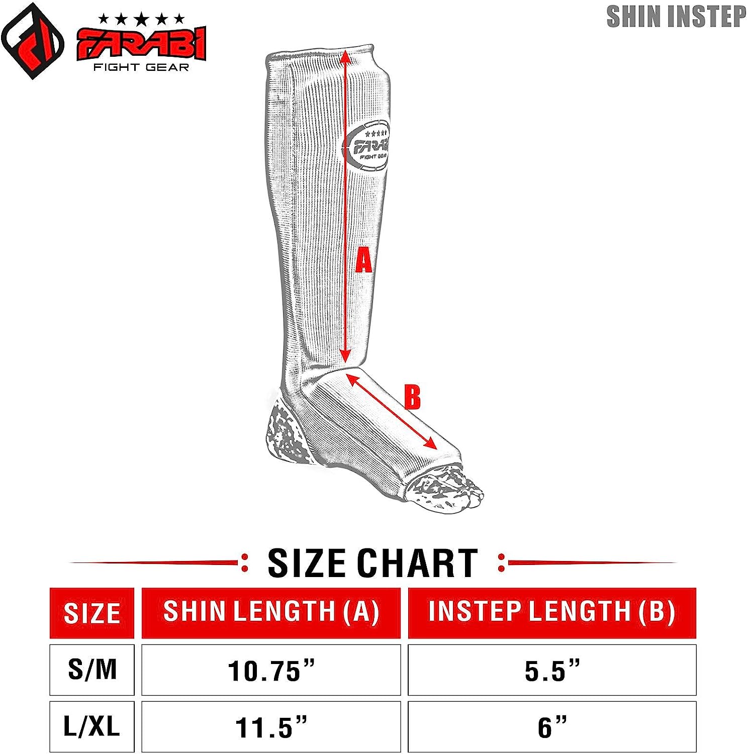 Farabi Shin Instep,Shin Guard Kickboxing Training Elasticated Pads Farabi Sports