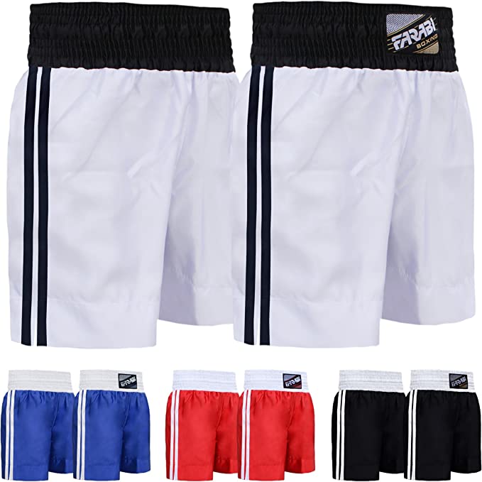 Farabi Boxing Shorts Trunks Kick Boxing MMA Training Gym Men Red Blue Black Whit Farabi Sports