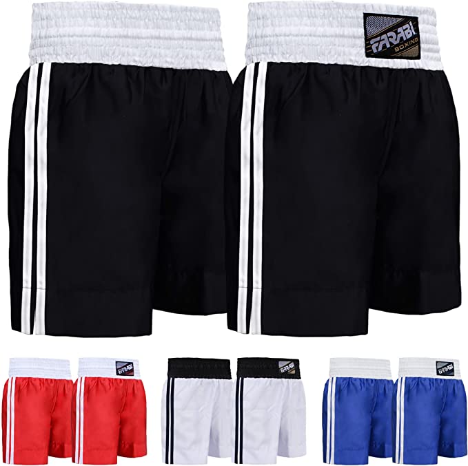 Farabi Boxing Shorts Trunks Kick Boxing MMA Training Gym Men Red Blue Black Whit Farabi Sports