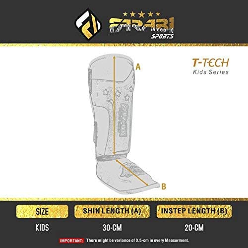 Farabi Sports Kids Shin Guards Shin Instep Pads for Kickboxing, MMA & Muay Thai | Youth Martial Arts Protection Gear Farabi Sports
