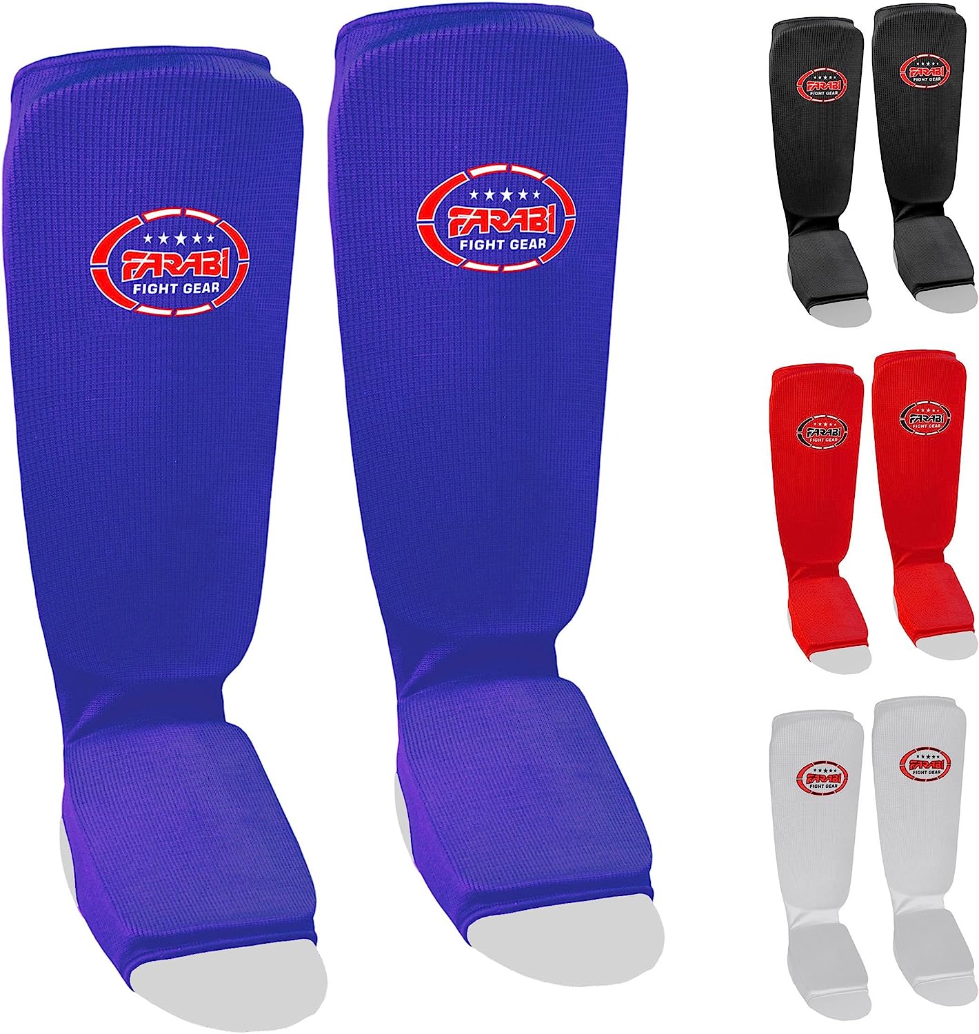Farabi Shin Instep,Shin Guard Kickboxing Training Elasticated Pads Farabi Sports