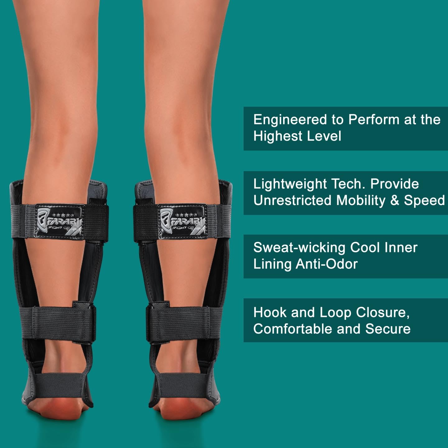 Farabi Sports Kids Shin Guards Shin Instep Pads for Kickboxing, MMA & Muay Thai | Youth Martial Arts Protection Gear Farabi Sports