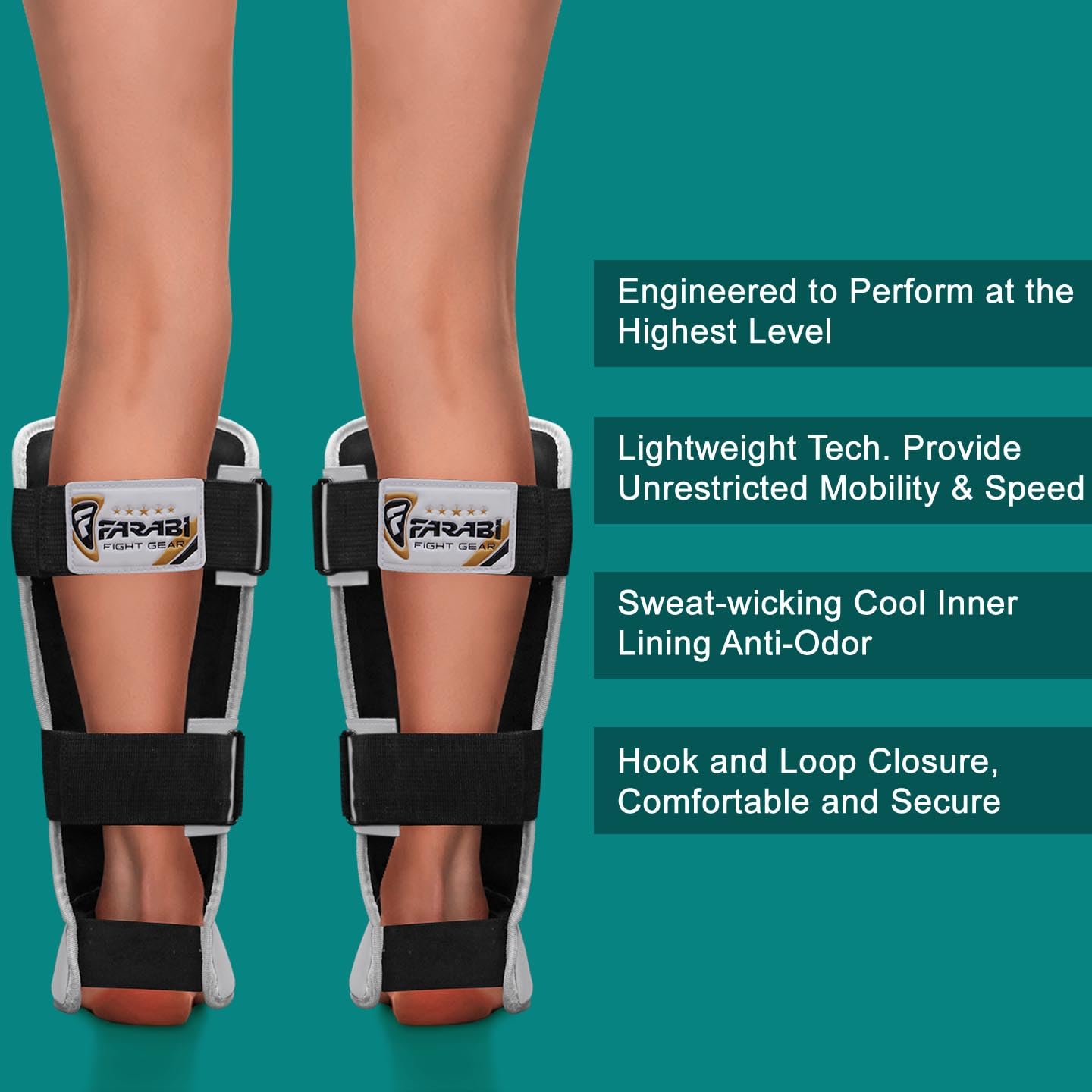 Farabi Sports Kids Shin Guards Shin Instep Pads for Kickboxing, MMA & Muay Thai | Youth Martial Arts Protection Gear Farabi Sports