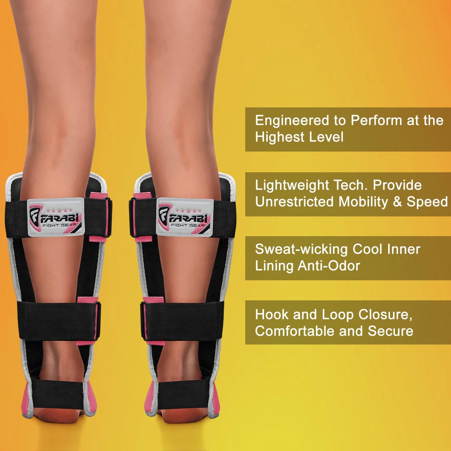 Farabi Sports Kids Shin Guards Shin Instep Pads for Kickboxing, MMA & Muay Thai | Youth Martial Arts Protection Gear Farabi Sports