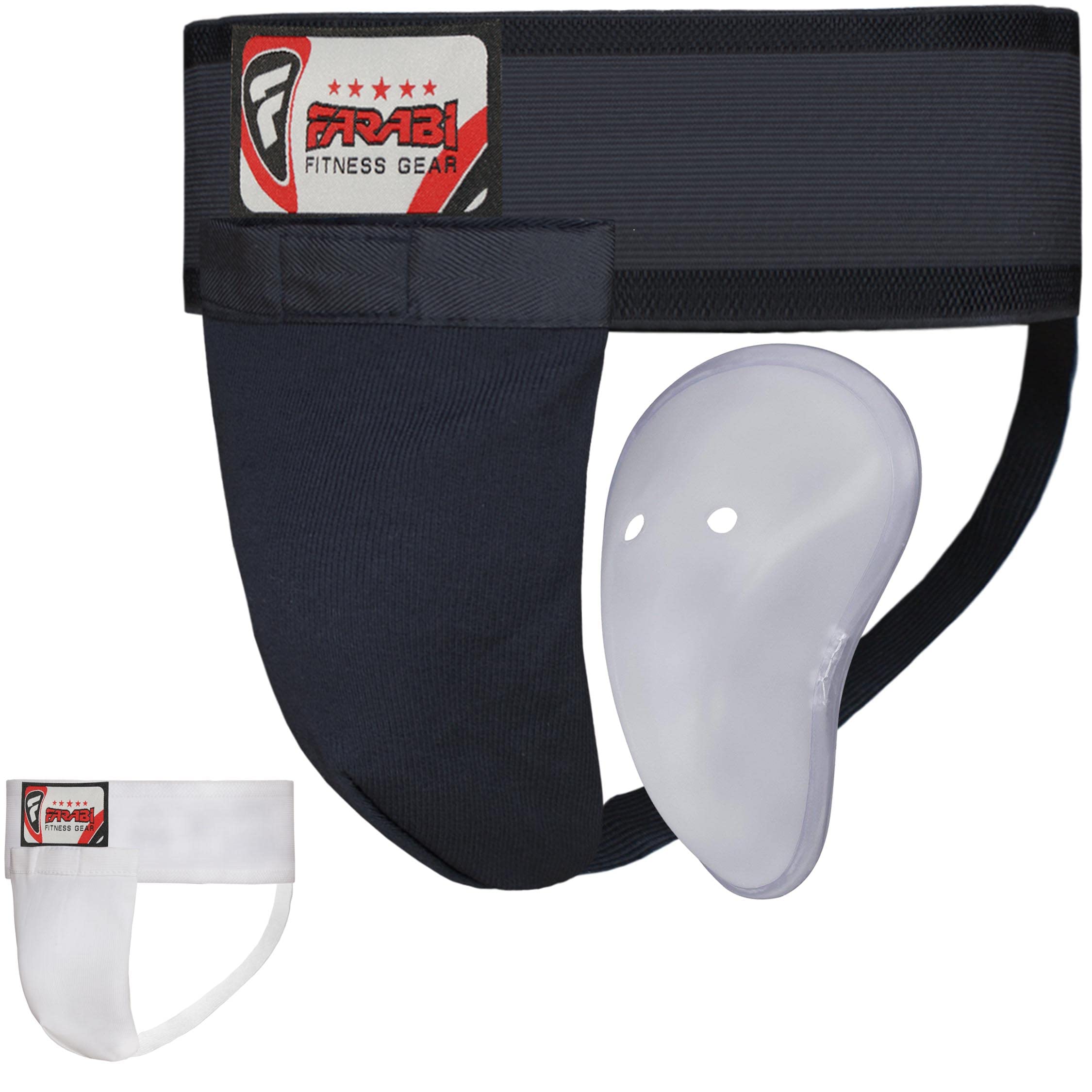 Farabi Sports Boxing Groin Guard Youth Boxing Groin Protector Kick Boxing MMA Training Elasticated waist, MMA Martial Arts Groin Guard, Karate Groin Guard Farabi Sports