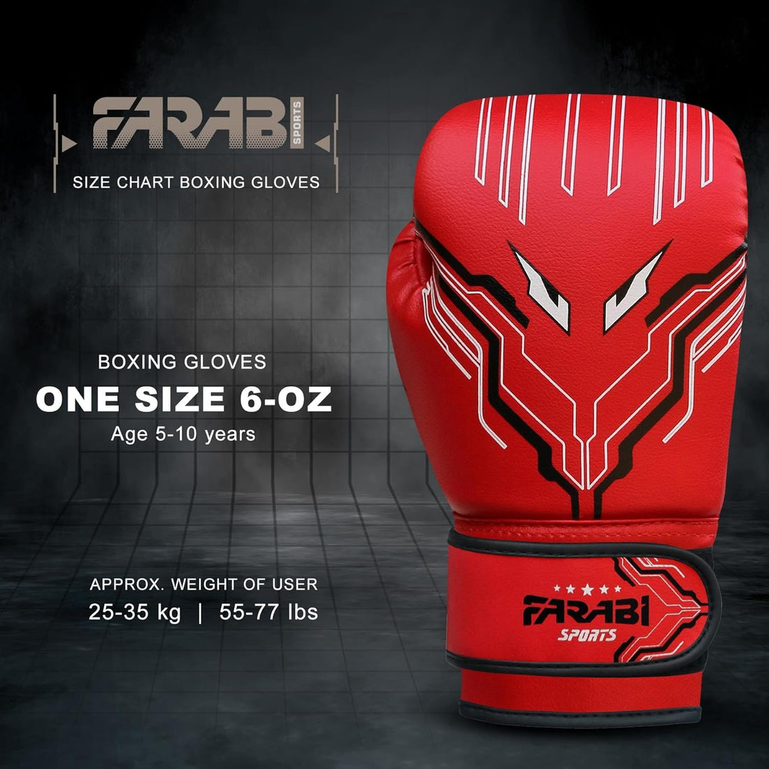 Farabi Sports Kids Boxing Gloves Boys and Girls kickboxing Gloves 6-oz Youth, Junior Boxing Gloves for MMA, Muay Thai, Boxing Pad, Punching Bag and Training for Age 5-10 Years Farabi Sports