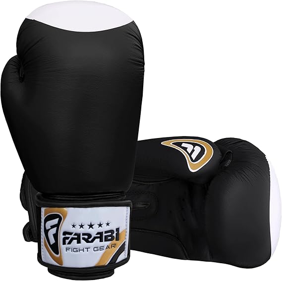 Farabi Genuine Leather Raw Boxing Gloves Training Punching Sparring Gloves Farabi Sports