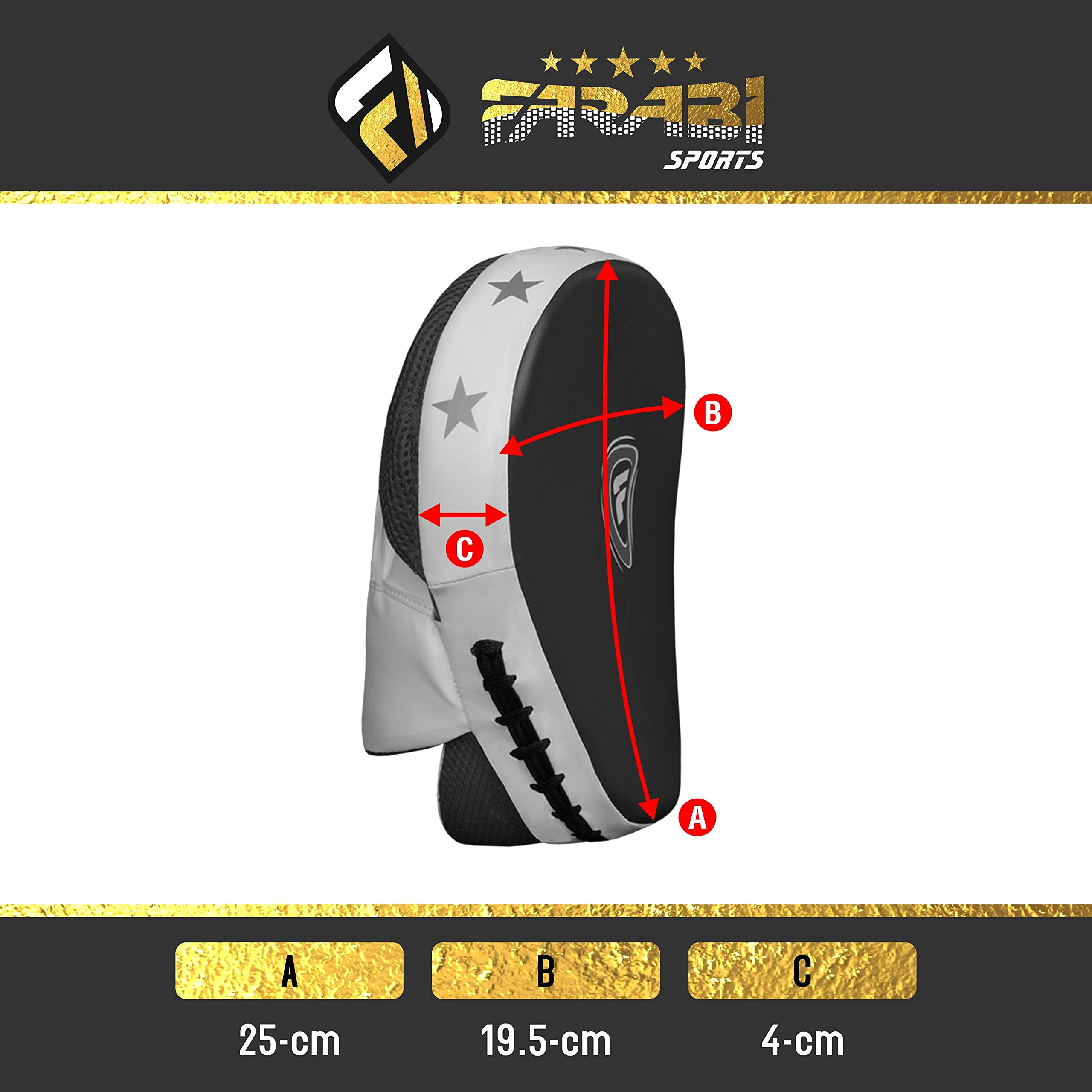 Farabi Sports Boxing Pads Durable Curved Focus Pads MMA, Muay Thai & Kickboxing Training Farabi Sports
