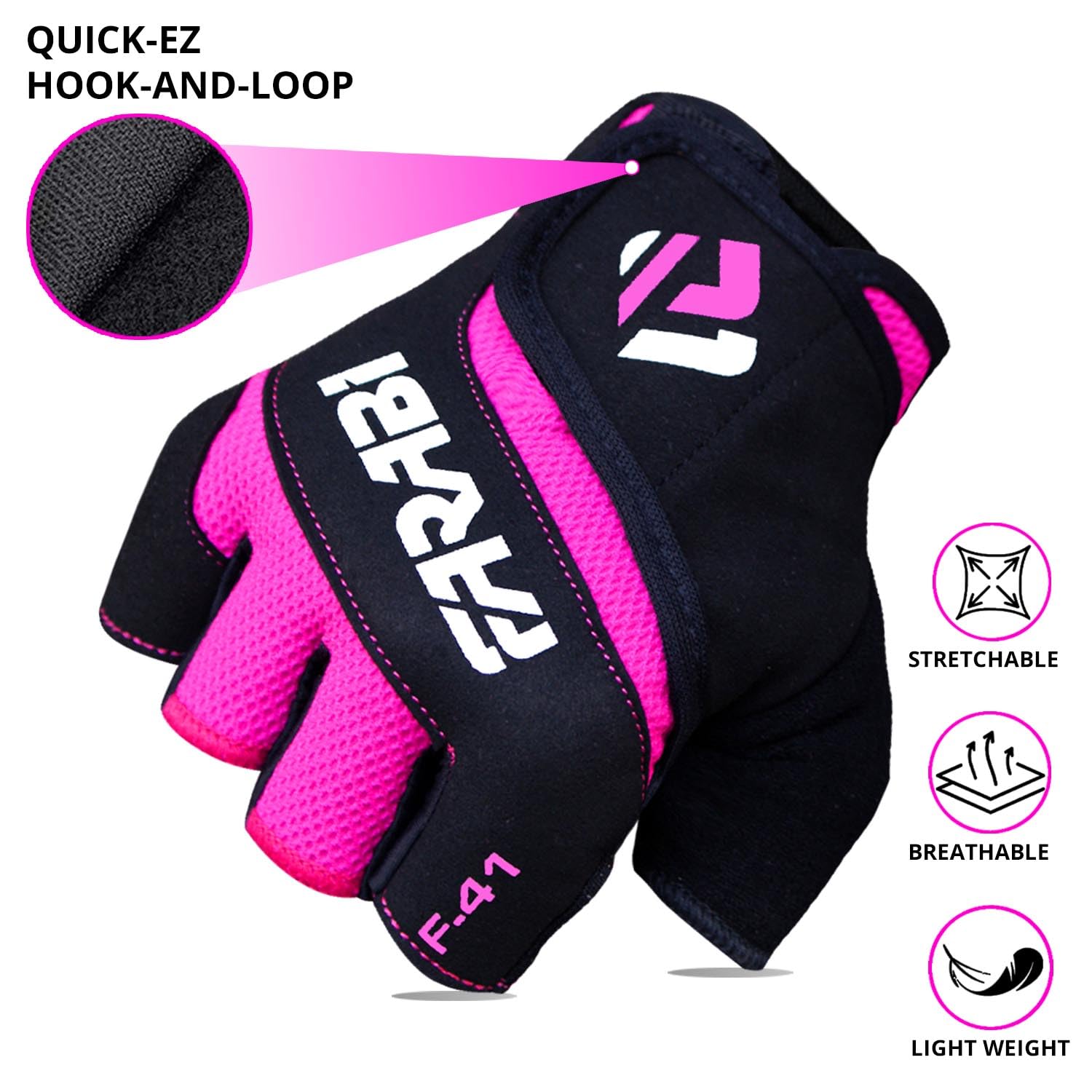 Farabi Women’s Pink Weightlifting Gloves – Padded Workout Gloves with Non-Slip Grip Farabi Sports