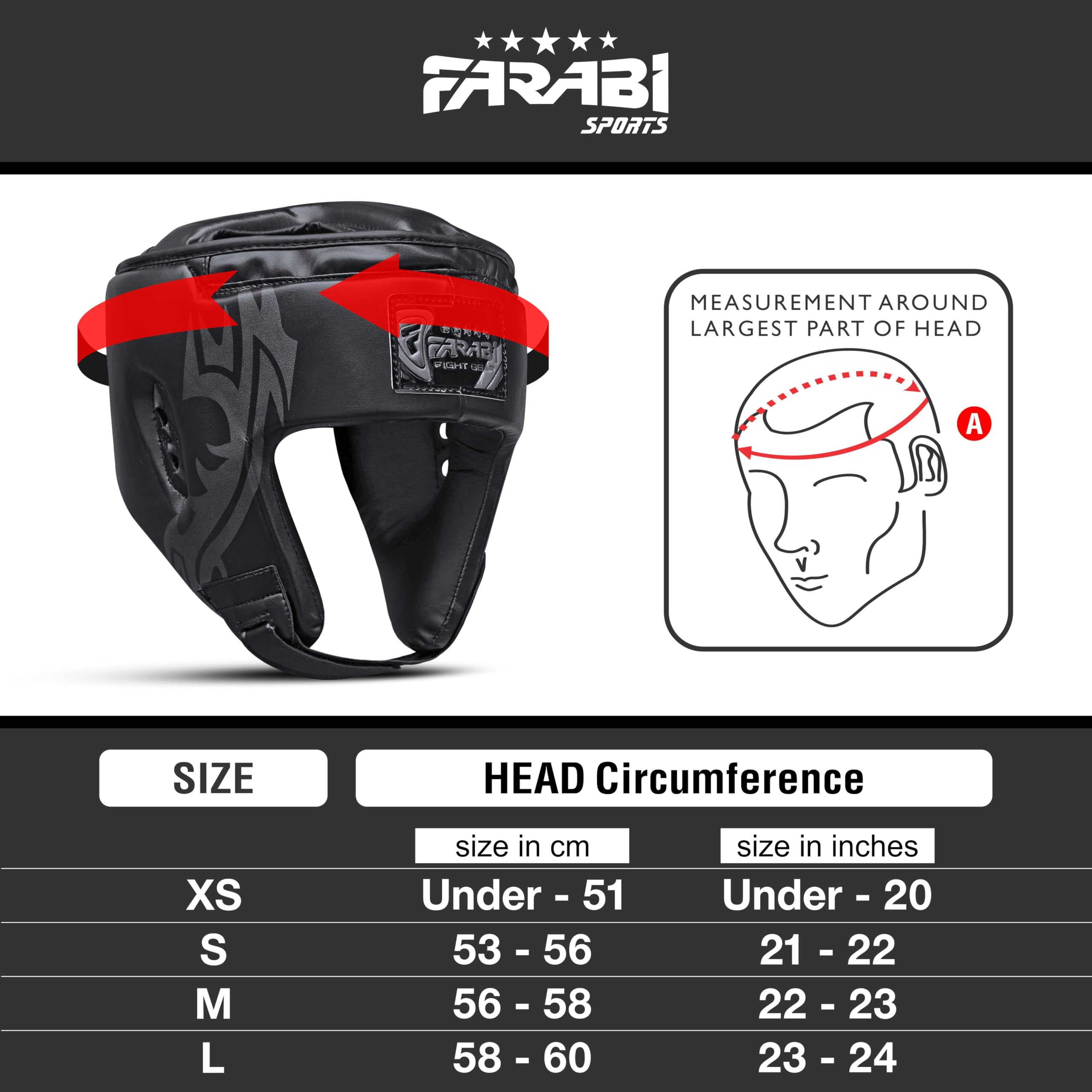 Farabi Sports Boxing Head Guard KickBoxing Head Guard Head Protection Helmet High Quality Rex Leather, MMA Sparring Headgear, Fighting Head Guard Farabi Sports