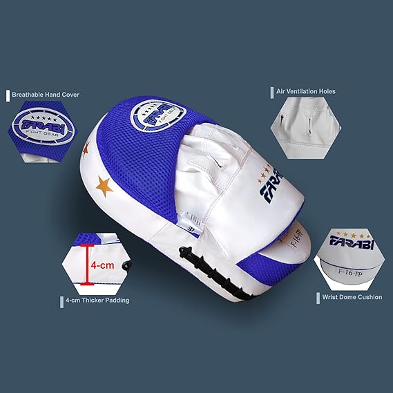 Farabi Sports Focus Mitts Boxing Training MMA Punching Kickboxing Focus Pads Synthetic Leather Strike Pad, MMA Muay Thai Focus Pads, Best Punching Mitts Farabi Sports