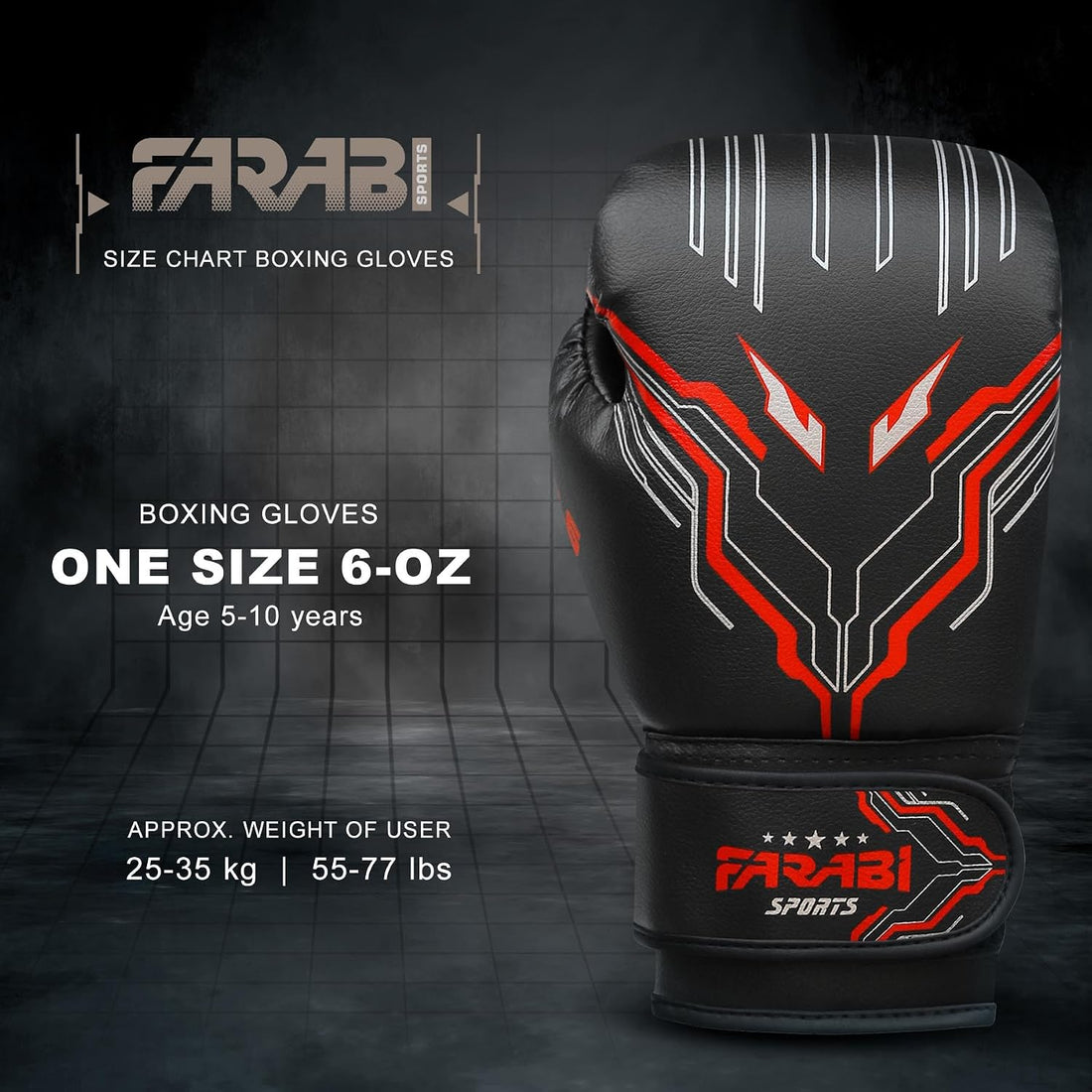 Farabi Sports Kids Boxing Gloves Boys and Girls kickboxing Gloves 6-oz Youth, Junior Boxing Gloves for MMA, Muay Thai, Boxing Pad, Punching Bag and Training for Age 5-10 Years Farabi Sports