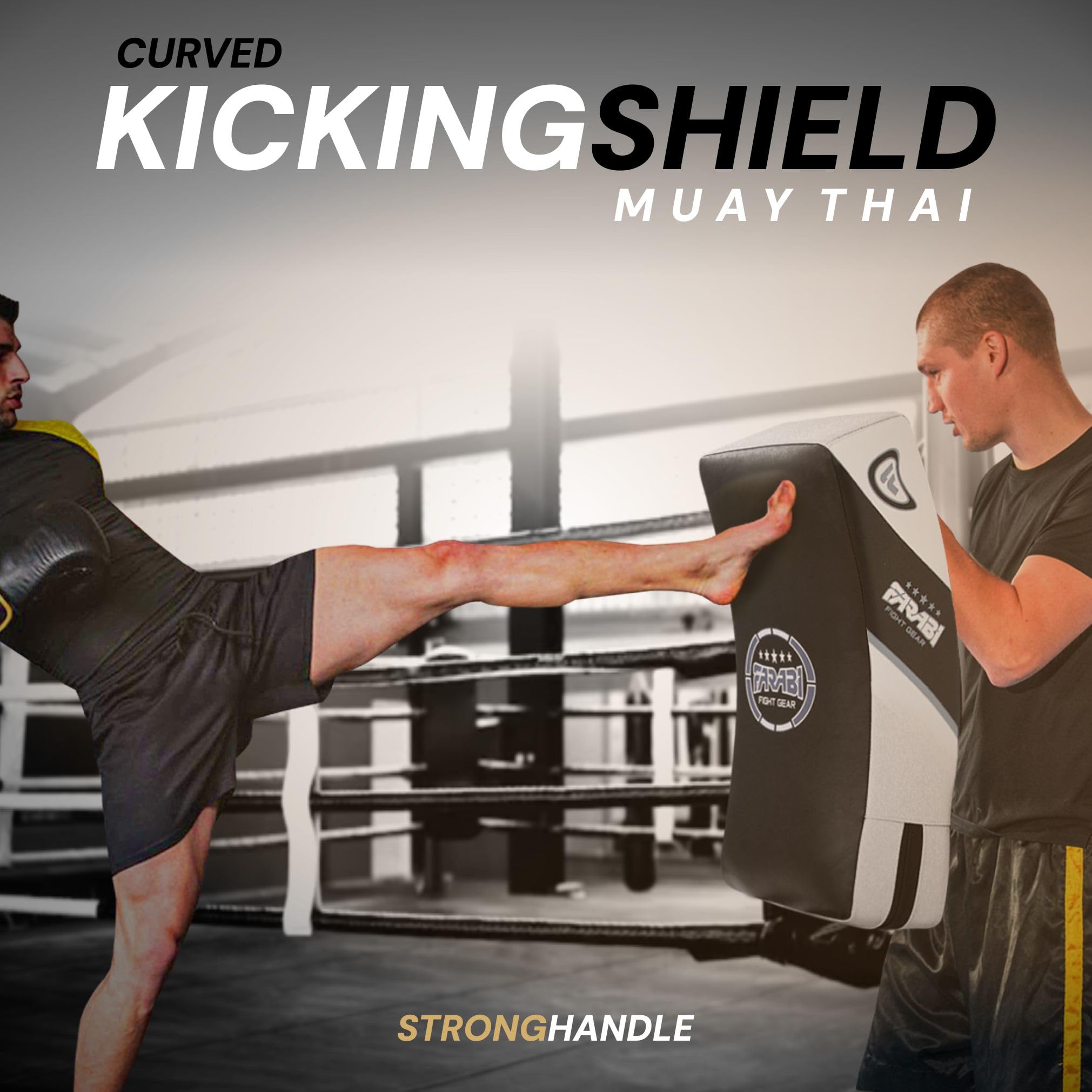 Farabi Sports Kick Pad Shield – Curved Strike Shield for Boxing, Kickboxing, Muay Thai & MMA | 5-Layer Padding & Reinforced Handles Farabi Sports