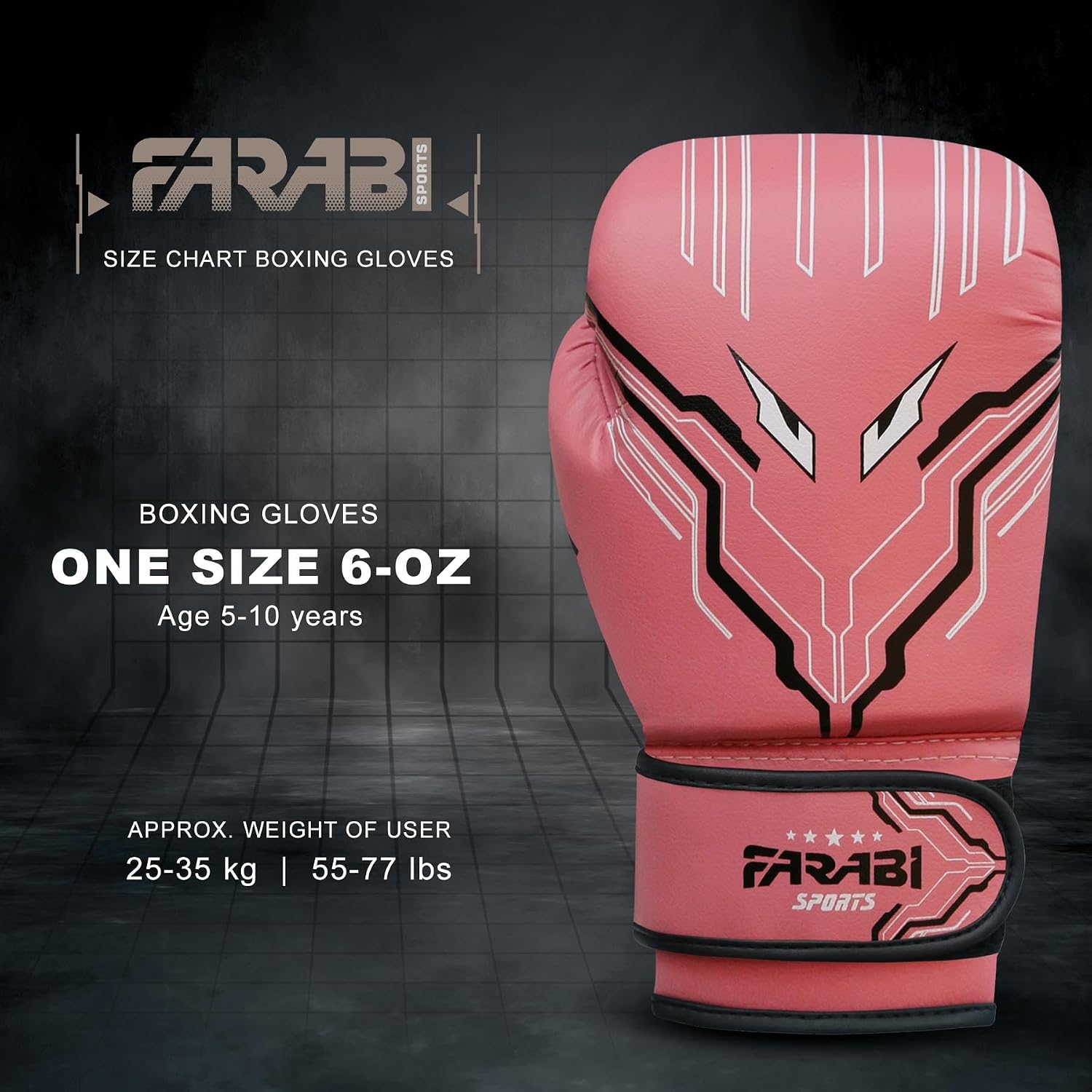 Farabi Sports Kids Boxing Gloves Boys and Girls kickboxing Gloves 6-oz Youth, Junior Boxing Gloves for MMA, Muay Thai, Boxing Pad, Punching Bag and Training for Age 5-10 Years Farabi Sports