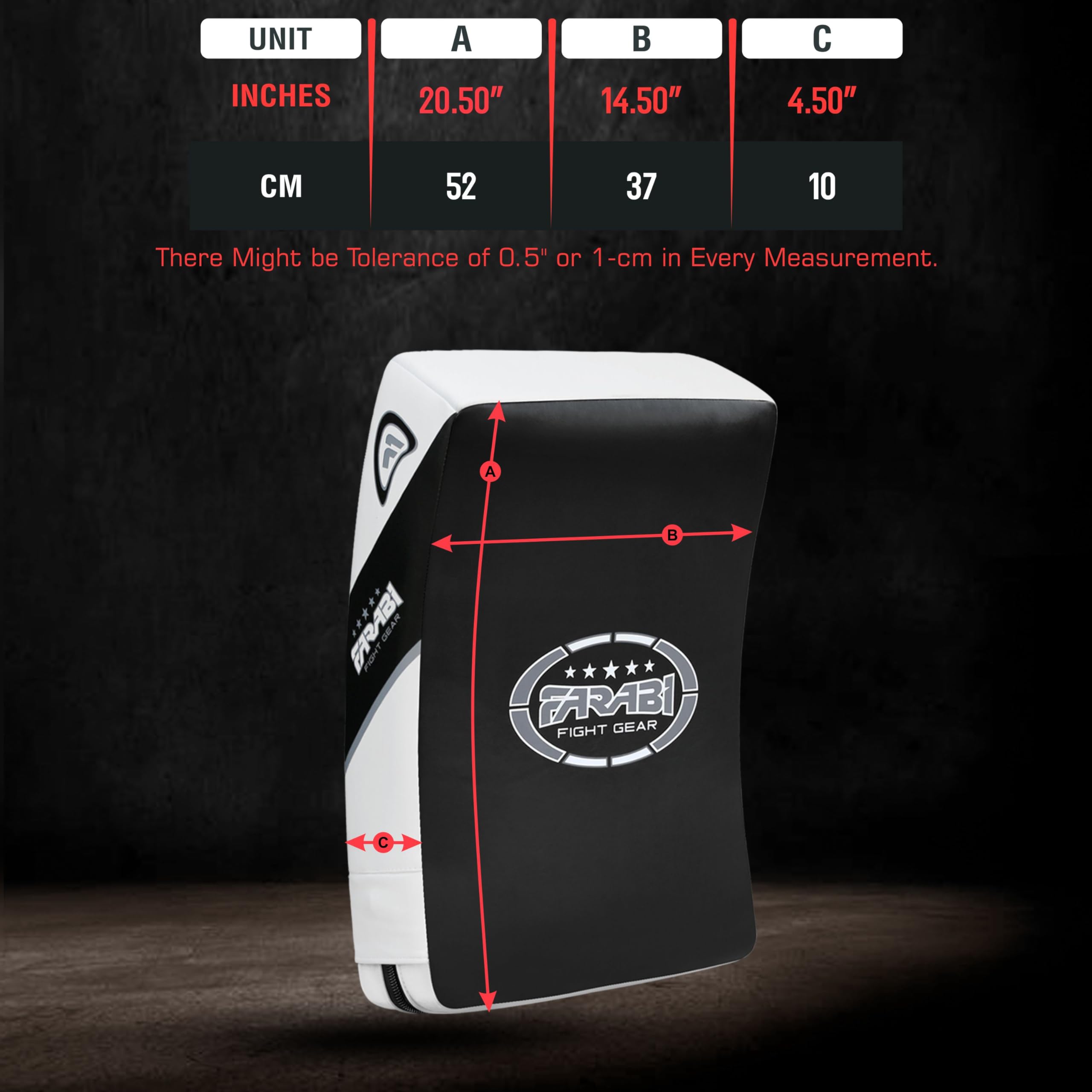 Farabi Sports Kick Pad Shield – Curved Strike Shield for Boxing, Kickboxing, Muay Thai & MMA | 5-Layer Padding & Reinforced Handles Farabi Sports