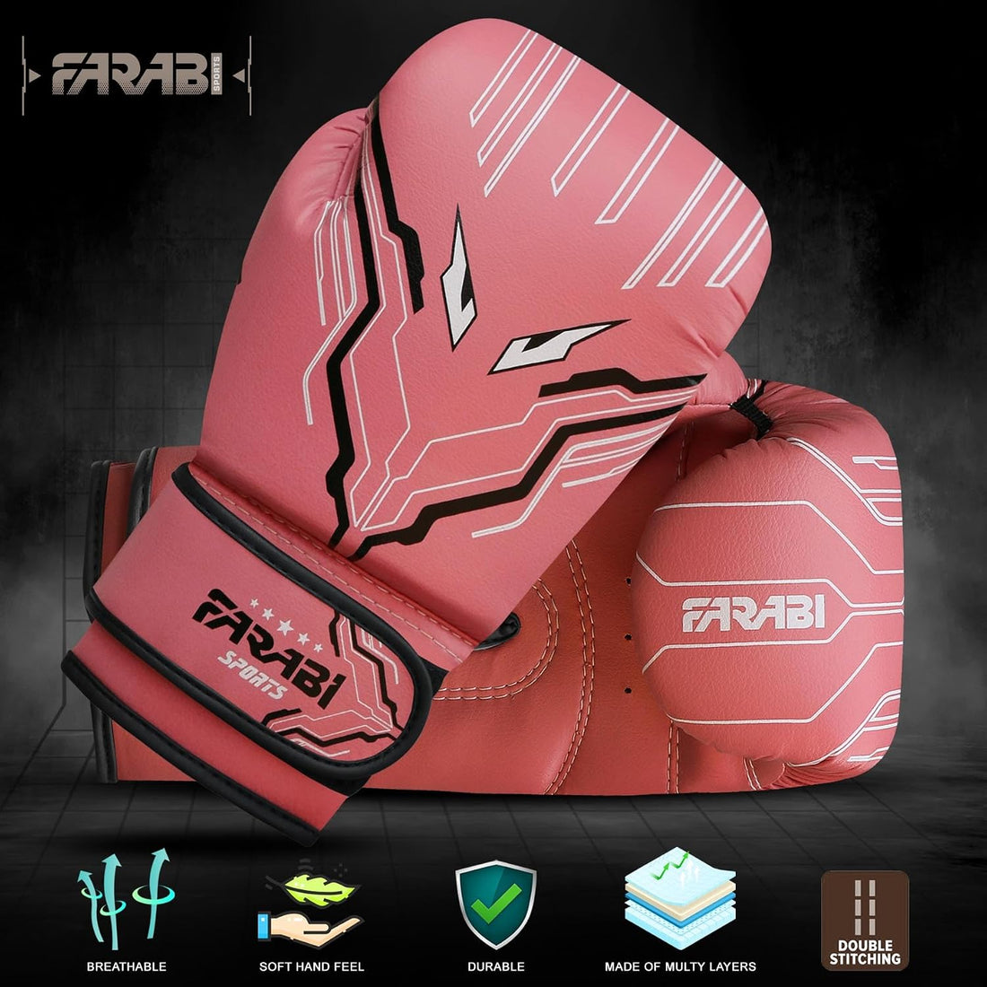 Farabi Sports Kids Boxing Gloves Boys and Girls kickboxing Gloves 6-oz Youth, Junior Boxing Gloves for MMA, Muay Thai, Boxing Pad, Punching Bag and Training for Age 5-10 Years Farabi Sports
