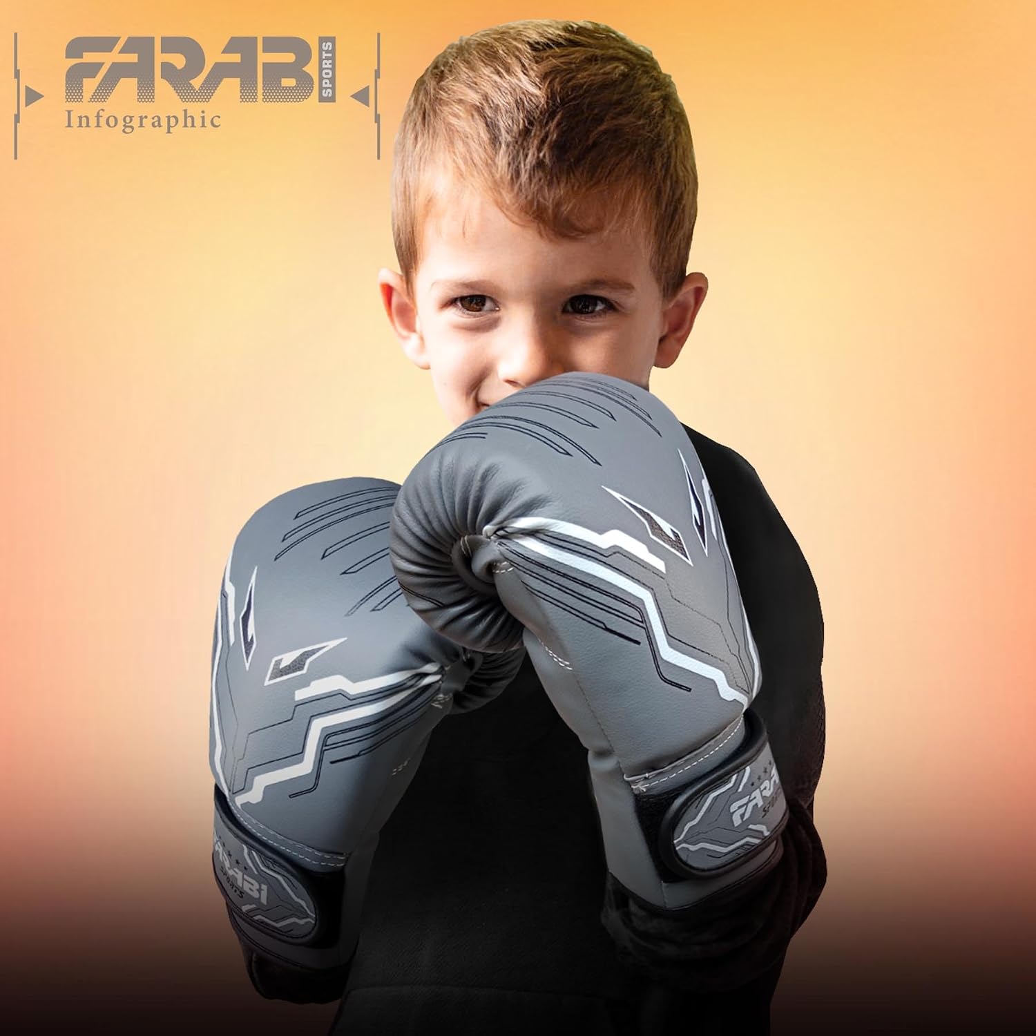Farabi Sports Kids Boxing Gloves Boys and Girls kickboxing Gloves 6-oz Youth, Junior Boxing Gloves for MMA, Muay Thai, Boxing Pad, Punching Bag and Training for Age 5-10 Years Farabi Sports