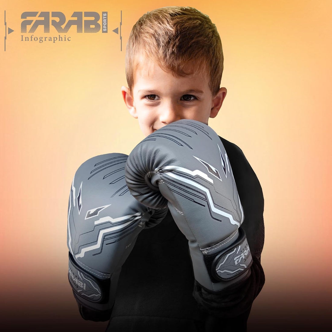 Farabi Sports Kids Boxing Gloves Boys and Girls kickboxing Gloves 6-oz Youth, Junior Boxing Gloves for MMA, Muay Thai, Boxing Pad, Punching Bag and Training for Age 5-10 Years Farabi Sports