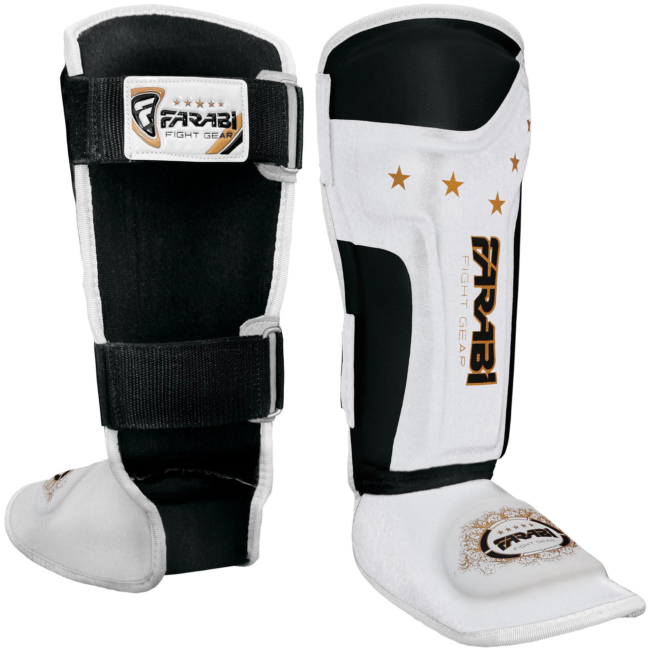 Farabi Sports Kids Shin Guards Shin Instep Pads for Kickboxing, MMA & Muay Thai | Youth Martial Arts Protection Gear Farabi Sports
