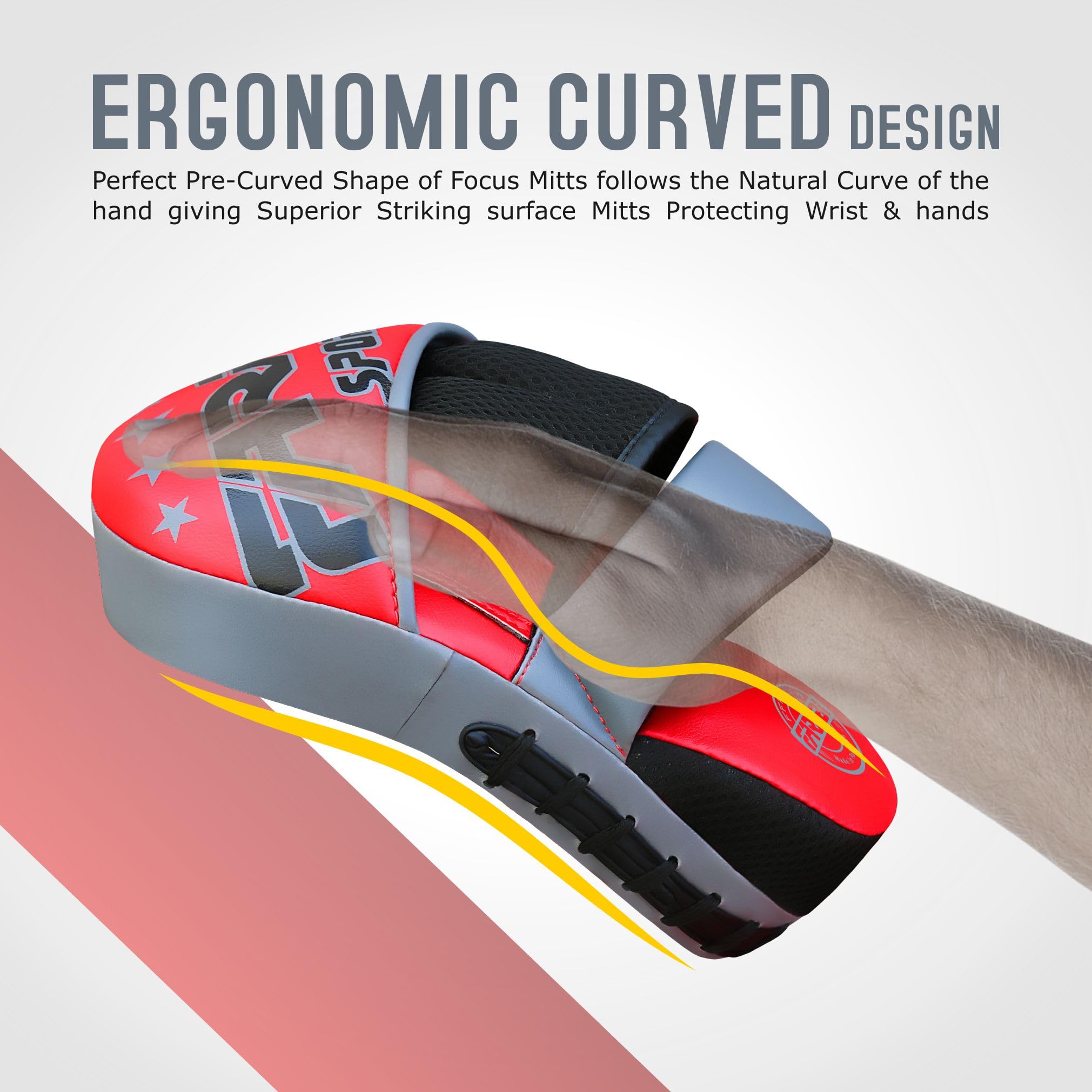 Farabi Sports Curved Boxing Pads Durable Focus Pads MMA, Muay Thai & Kickboxing Training Farabi Sports