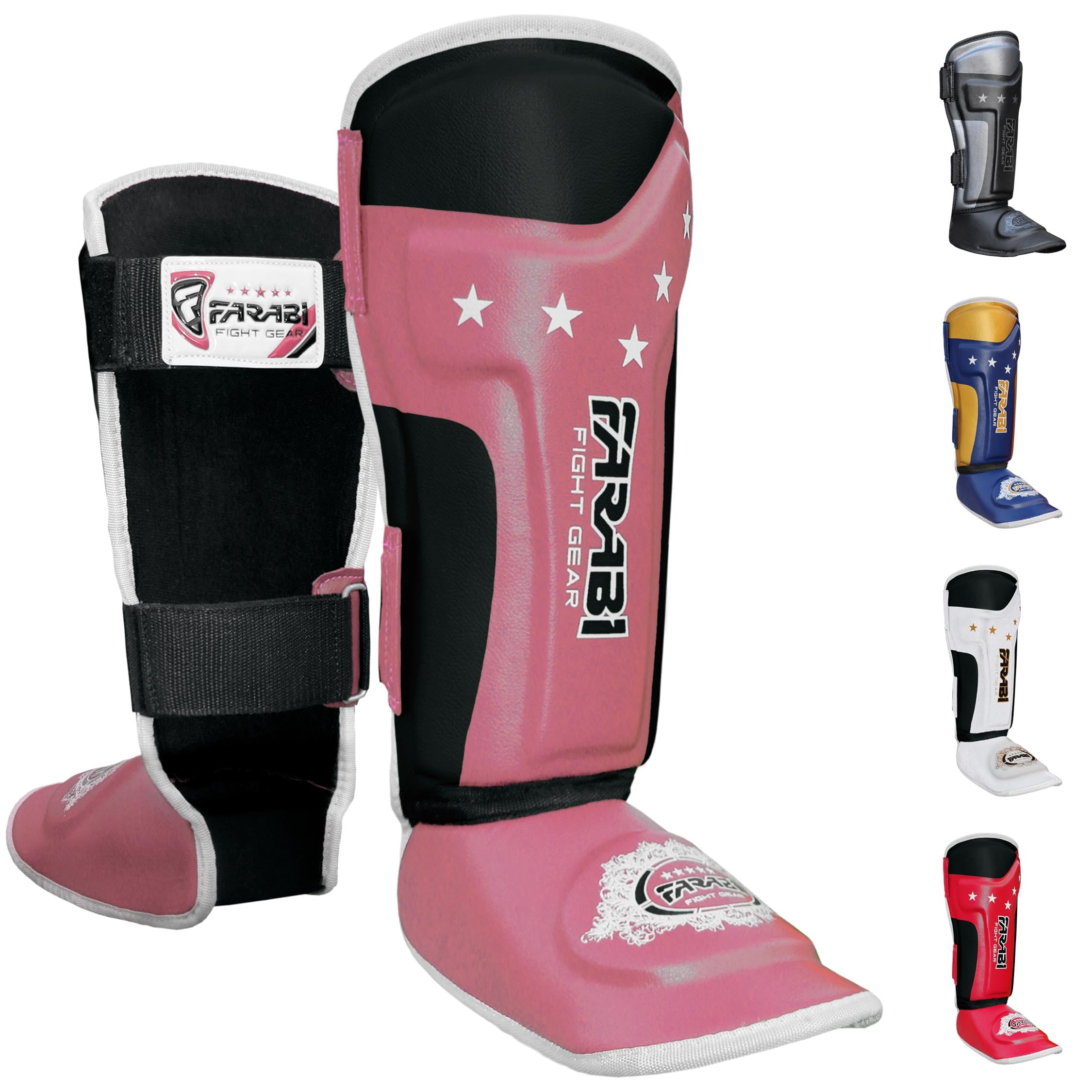 Farabi Sports Kids Shin Guards Shin Instep Pads for Kickboxing, MMA & Muay Thai | Youth Martial Arts Protection Gear Farabi Sports