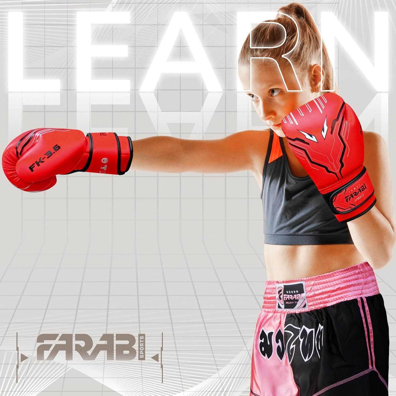 Farabi Sports Kids Boxing Gloves Boys and Girls kickboxing Gloves 6-oz Youth, Junior Boxing Gloves for MMA, Muay Thai, Boxing Pad, Punching Bag and Training for Age 5-10 Years Farabi Sports