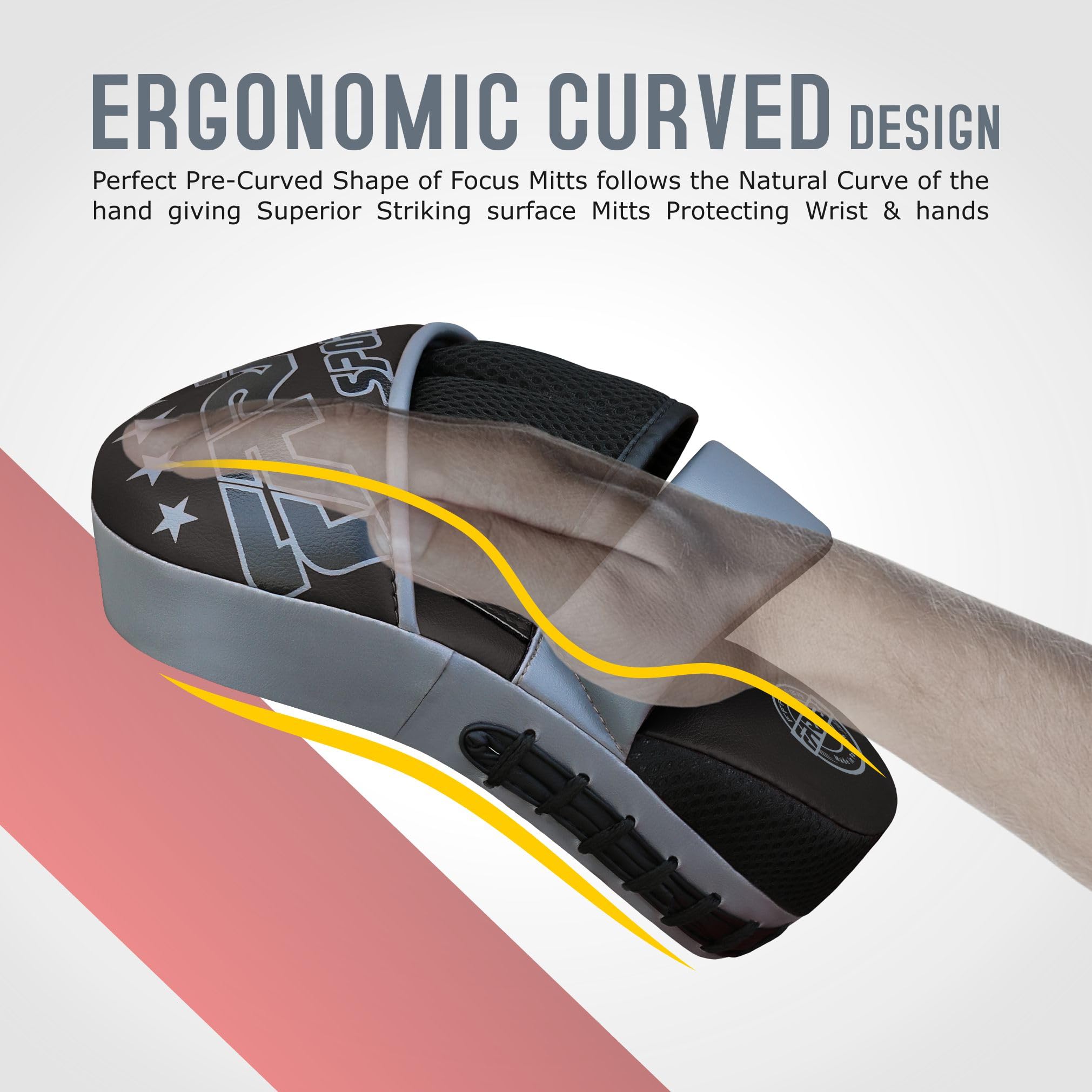 Farabi Sports Curved Boxing Pads Durable Focus Pads MMA, Muay Thai & Kickboxing Training Farabi Sports