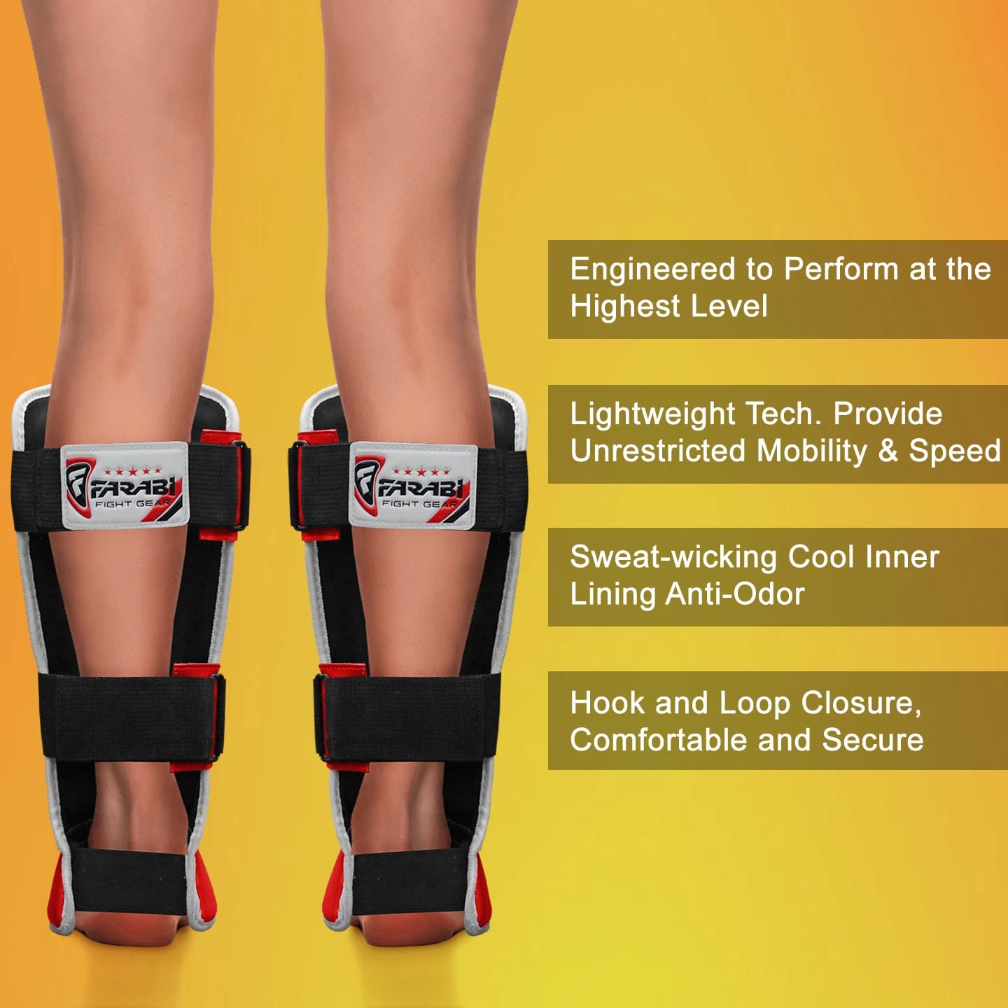 Farabi Sports Kids Shin Guards Shin Instep Pads for Kickboxing, MMA & Muay Thai | Youth Martial Arts Protection Gear Farabi Sports