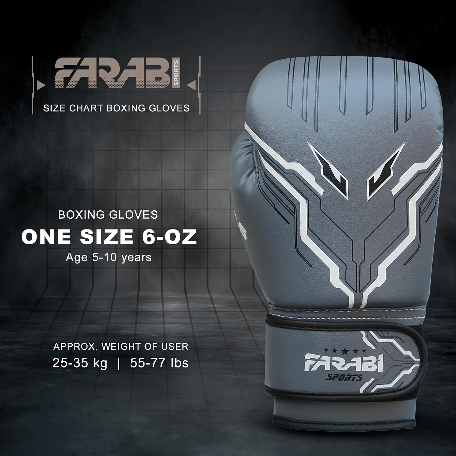 Farabi Sports Kids Boxing Gloves Boys and Girls kickboxing Gloves 6-oz Youth, Junior Boxing Gloves for MMA, Muay Thai, Boxing Pad, Punching Bag and Training for Age 5-10 Years Farabi Sports