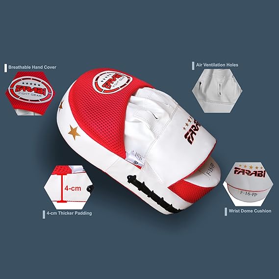 Farabi Sports Focus Mitts Boxing Training MMA Punching Kickboxing Focus Pads Synthetic Leather Strike Pad, MMA Muay Thai Focus Pads, Best Punching Mitts Farabi Sports