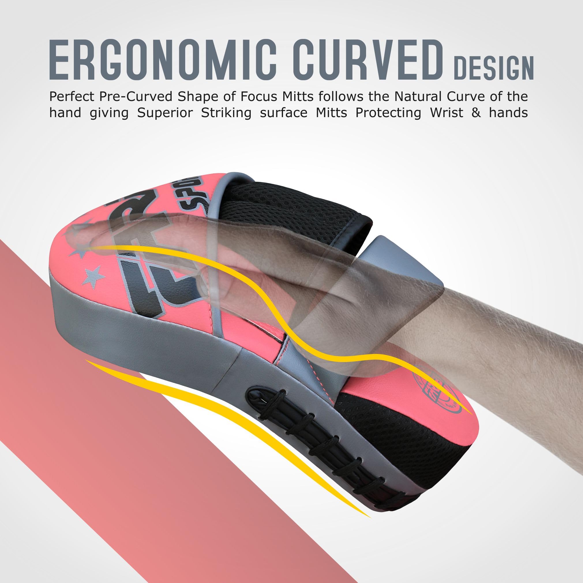 Farabi Sports Curved Boxing Pads Durable Focus Pads MMA, Muay Thai & Kickboxing Training Farabi Sports