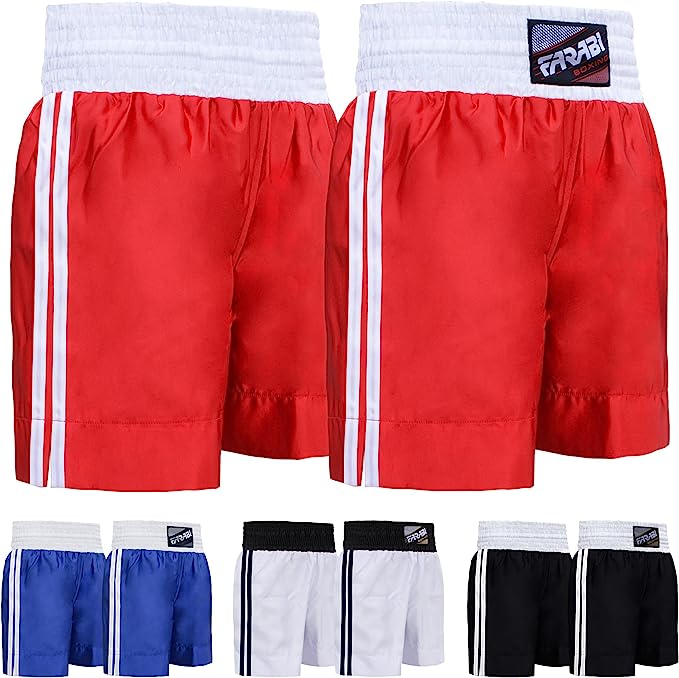 Farabi Boxing Shorts Trunks Kick Boxing MMA Training Gym Men Red Blue Black Whit Farabi Sports