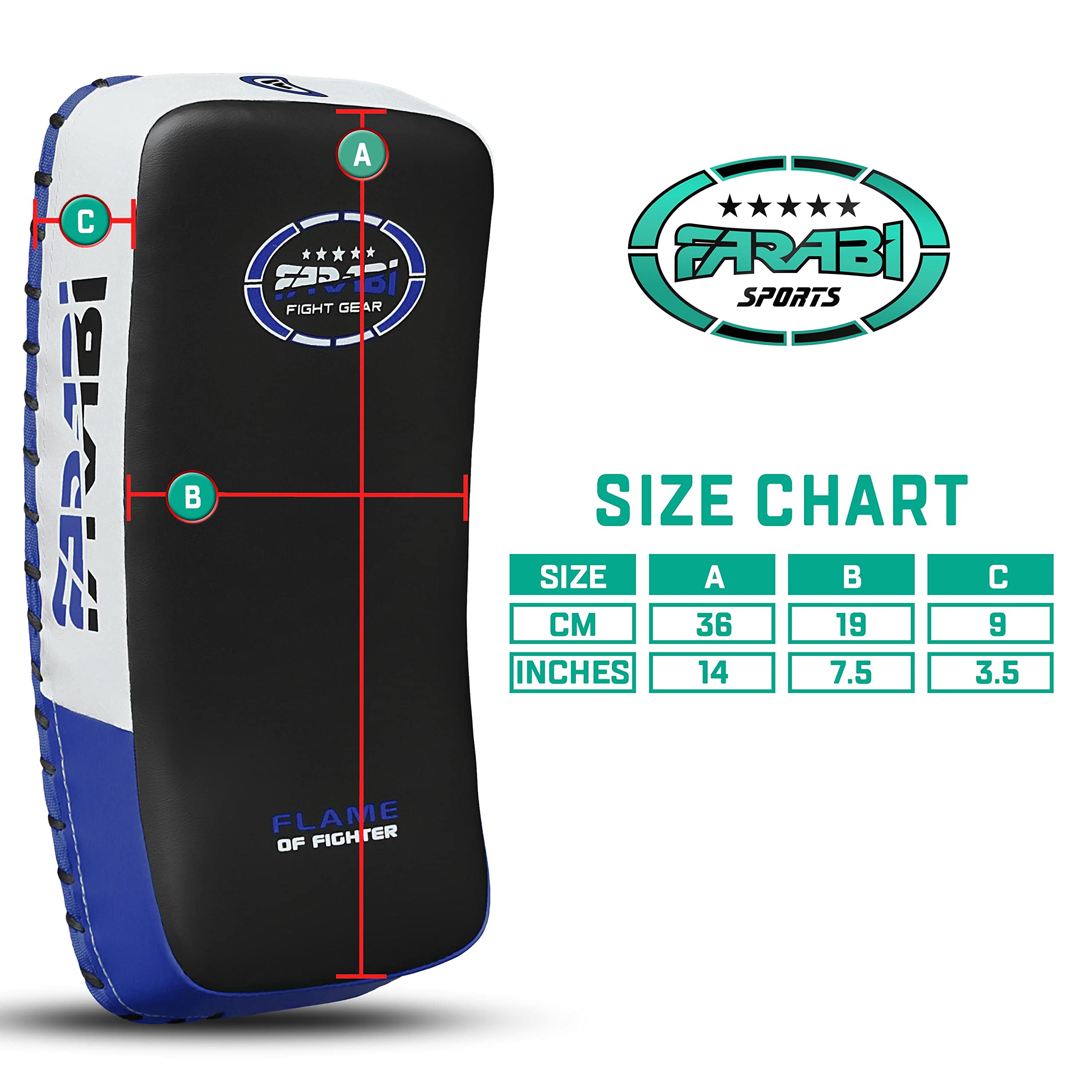 Farabi Sports Thai Pads Curved Muay Thai, MMA, Kickboxing & Boxing Strike Shields for Men & Women (Pair – 2 Pads) Farabi Sports