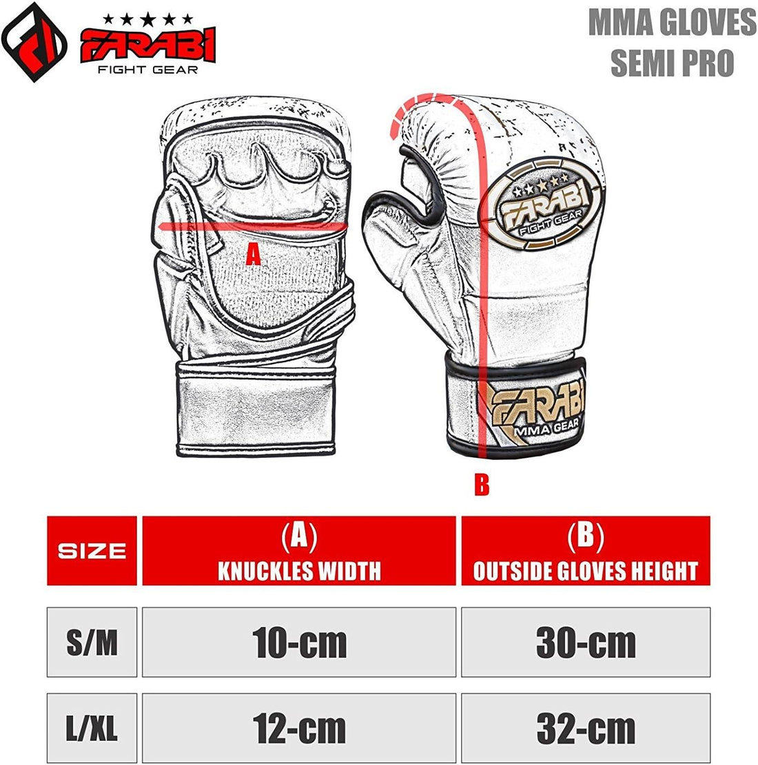 Farabi 7-oz MMA Gloves Hybrid Semi-Pro Open Hand Gloves Punching Training even Compition Farabi Sports