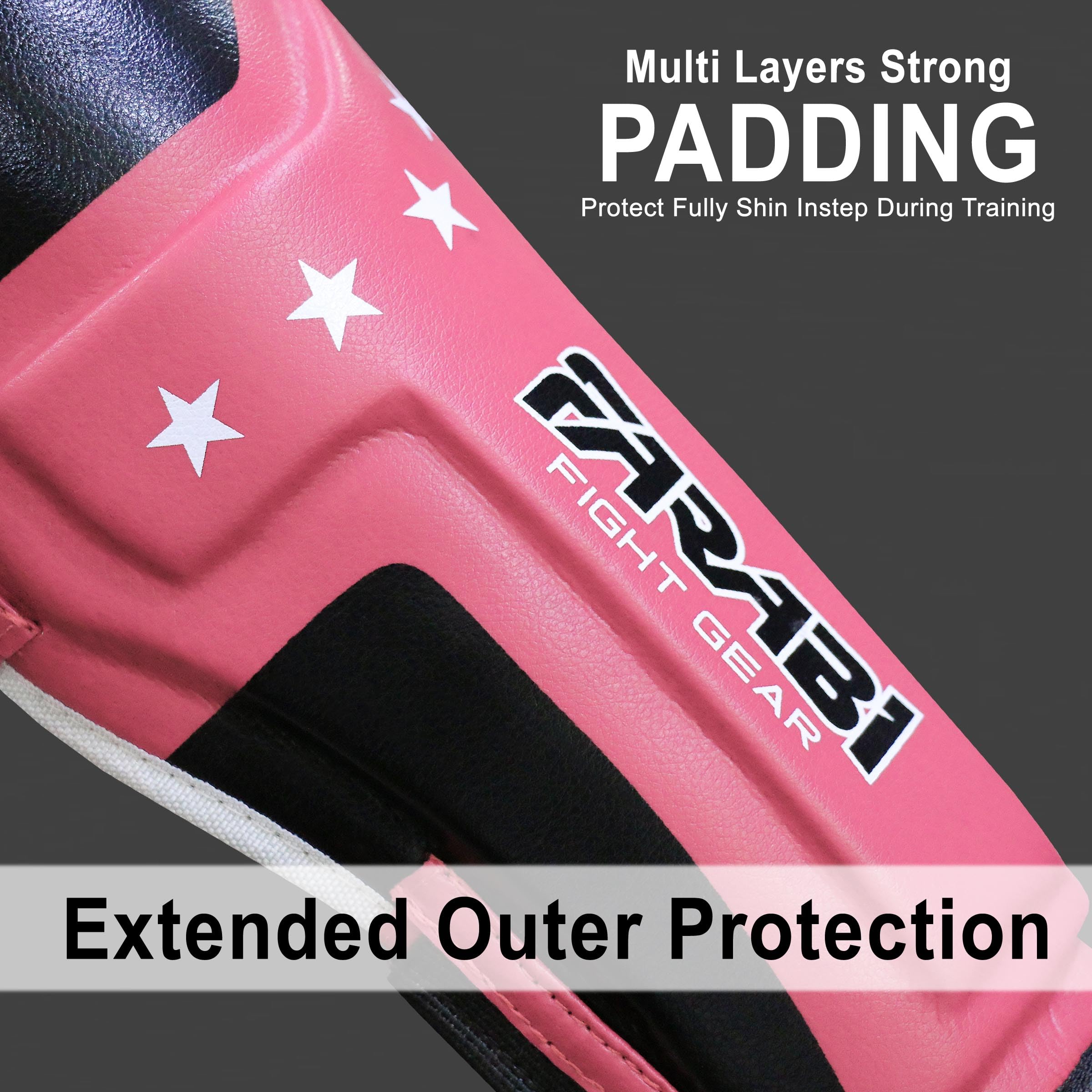 Farabi Sports Kids Shin Guards Shin Instep Pads for Kickboxing, MMA & Muay Thai | Youth Martial Arts Protection Gear Farabi Sports